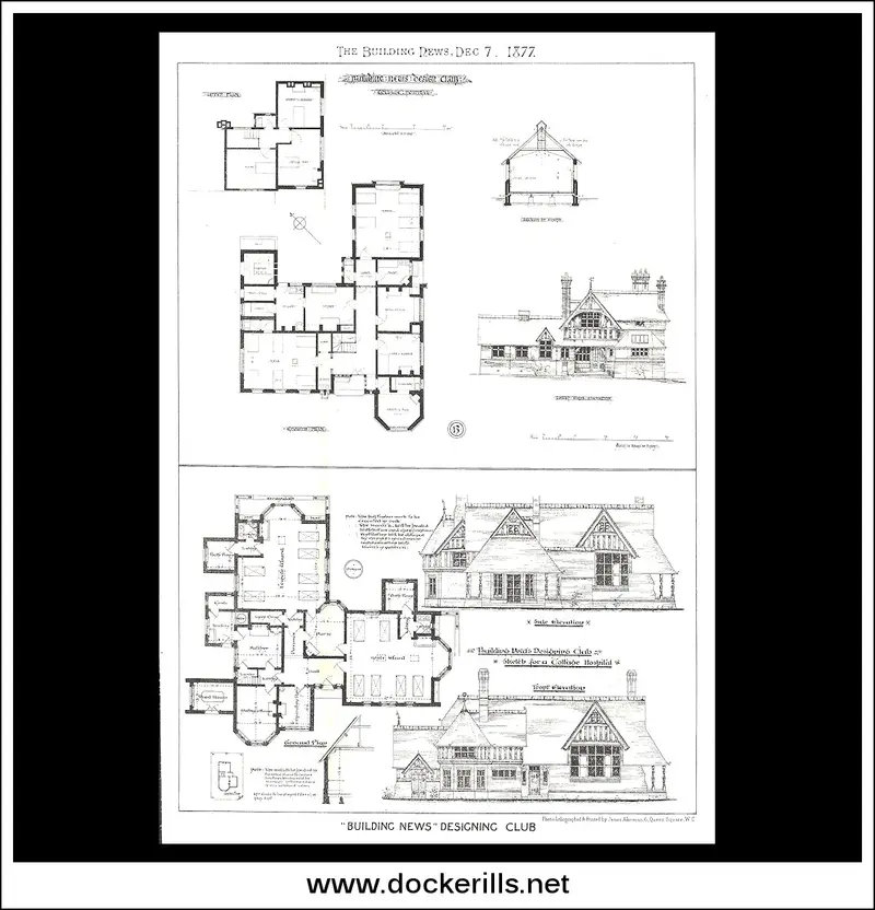 Victorian Cottage Hospital Architectural Plans From The Building News 1877 1