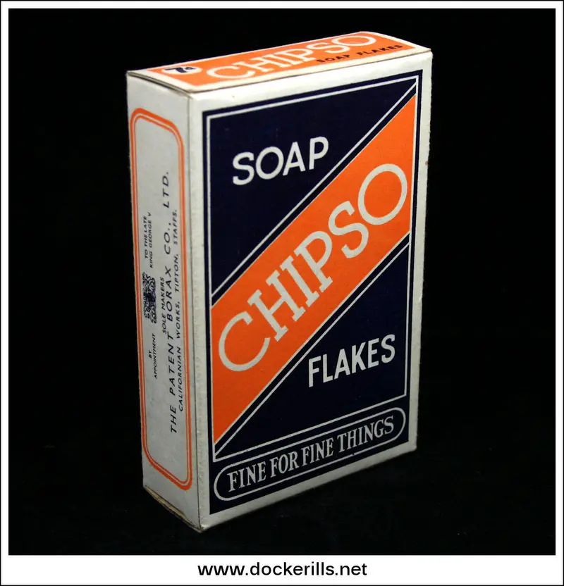 Vintage Chipso Soap Flakes Packaging — Patent Borax Co., Ltd. Original Cardboard Box 1