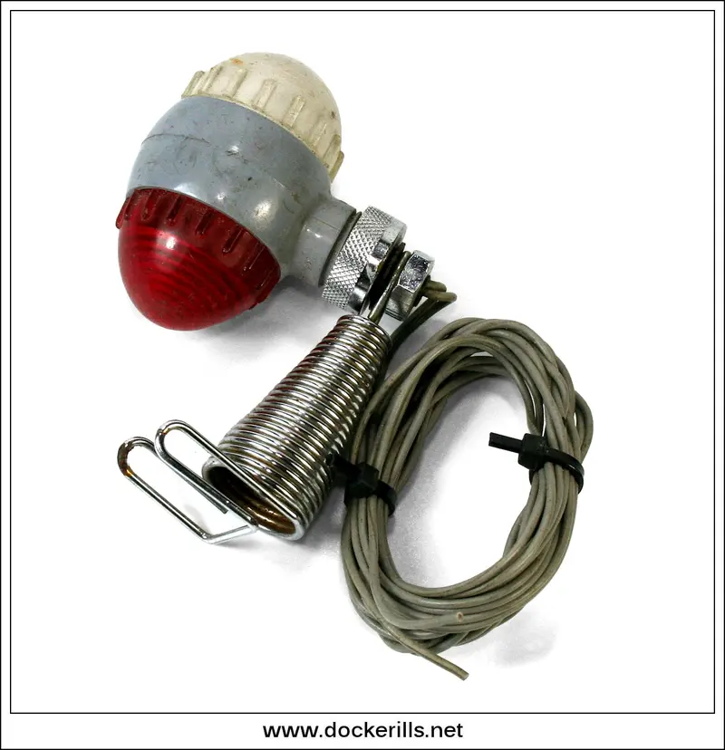 Vintage Chrome Clip-On Automotive Parking Light With Coiled Cable 1