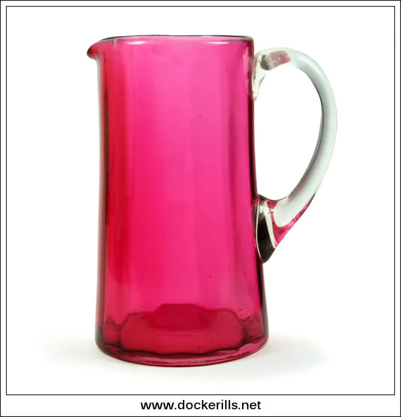 Vintage Hand-Blown Cranberry Glass Pitcher — Antique Collectible 1