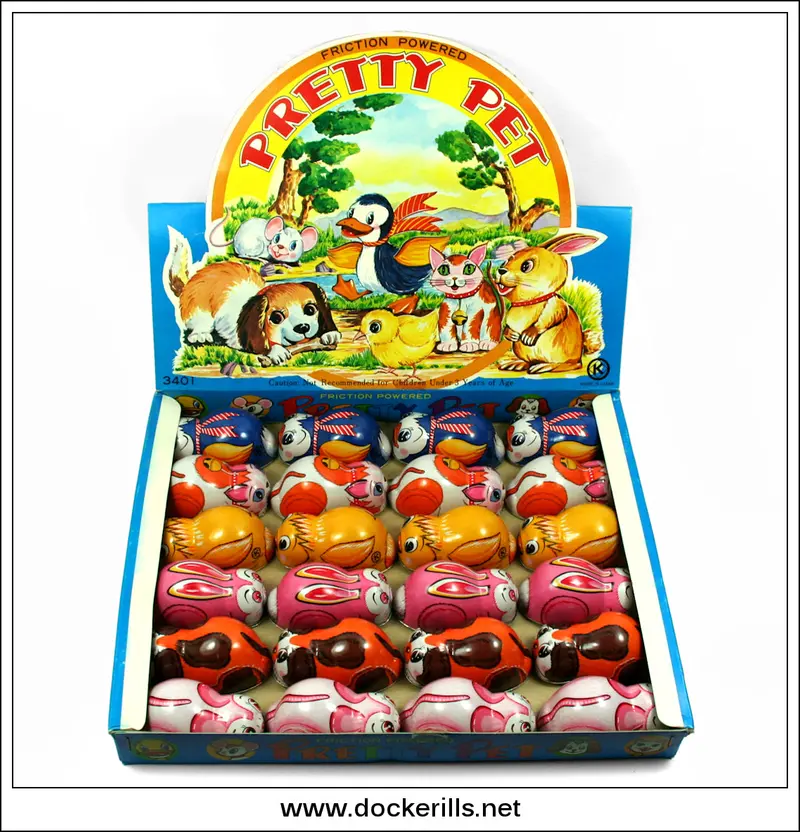 Vintage Kashiwai Tinplate Pet Toys From Japan — Retro Novelty Figurines 1