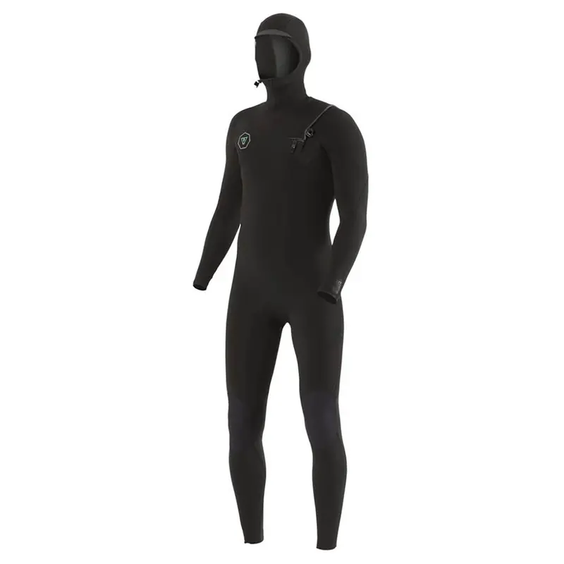 Vissla Seven Seas 5/4/3Mm Chest-Zip Hooded Wetsuit – Black 1