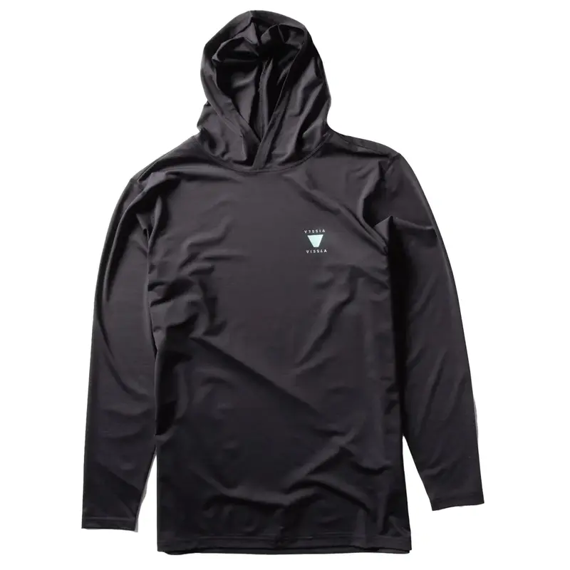 Vissla Twisted Eco Hooded Long-Sleeve Rash Vest – Black Heather 1