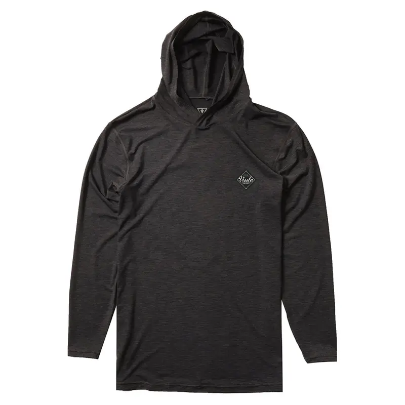 Vissla Twisted Eco Hooded Rash Vest – Black Heather, Long Sleeve 1