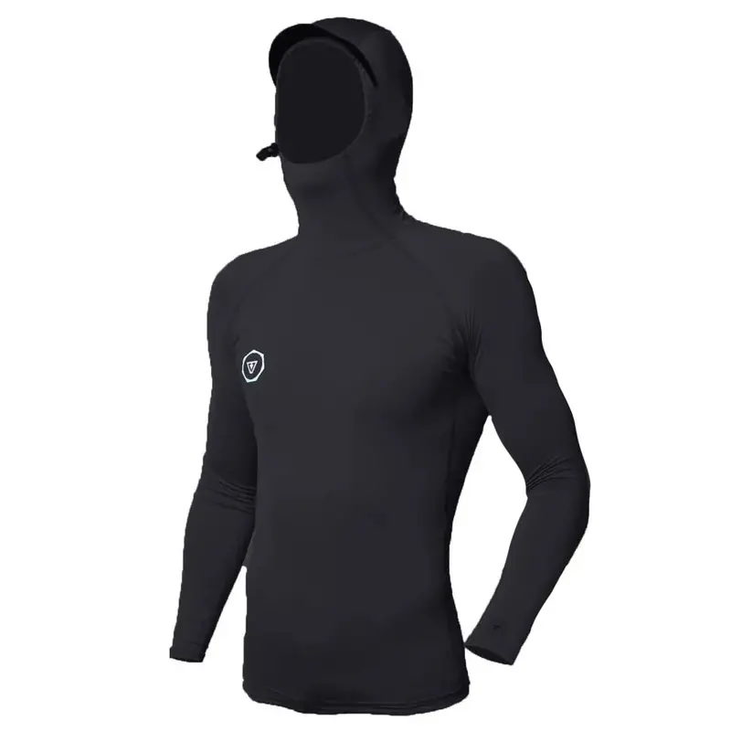 Vissla Warm Seas Eco Hooded Lycra Rash Vest – Black 1