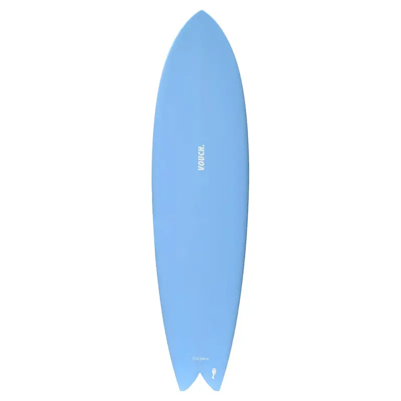 Vouch Mid Vish 7'0" Hybrid Surfboard In Pool Blue 1