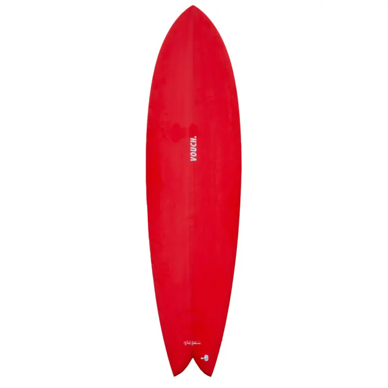 Vouch Mid Vish 7'0" Hybrid Surfboard In Signal Red 1