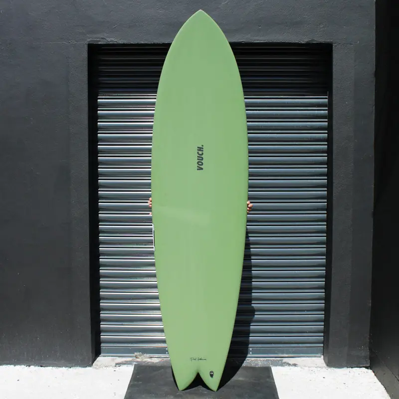 Vouch Mid Vish 7'2" Hybrid Surfboard In Olive 1