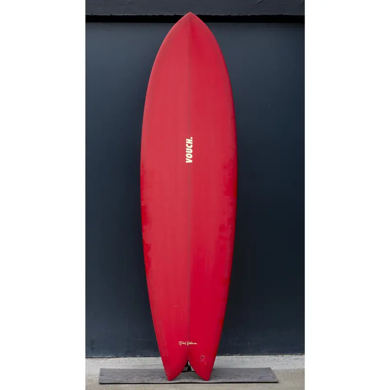 Vouch Mid Vish Surfboard – 6'8" Red Finish 1