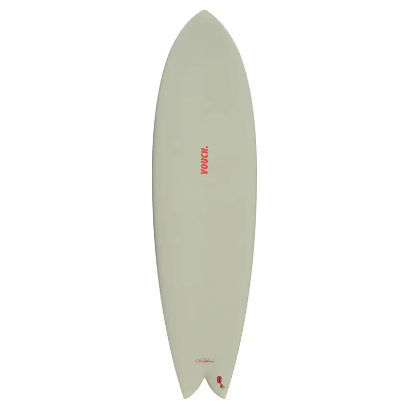 Vouch Mid Vish Surfboard – Sage Green, 7'2" 1
