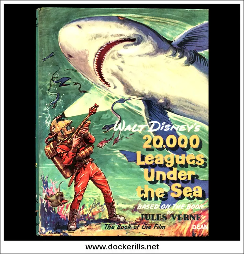 Walt Disney’S 20,000 Leagues Under The Sea – Film Tie-In Book, C. 1955, Featuring The Nautilus And Captain Nemo 1