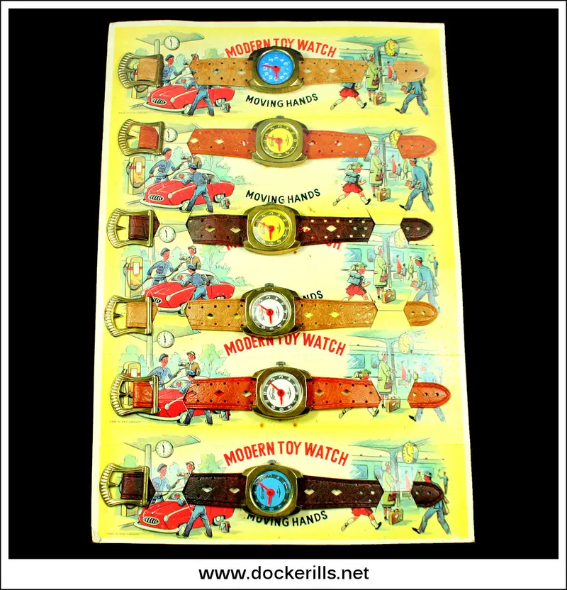 West German Trade Display Card For Vintage Tin Toy Watches 1