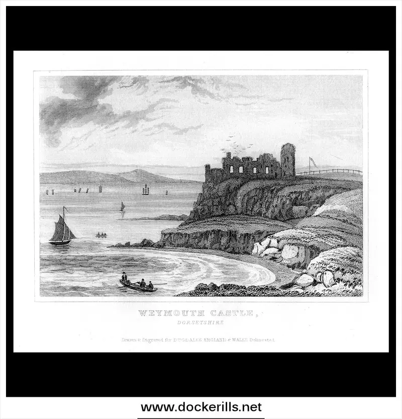 Weymouth Castle In Dorset: Historical 1846 Steel Engraving 1