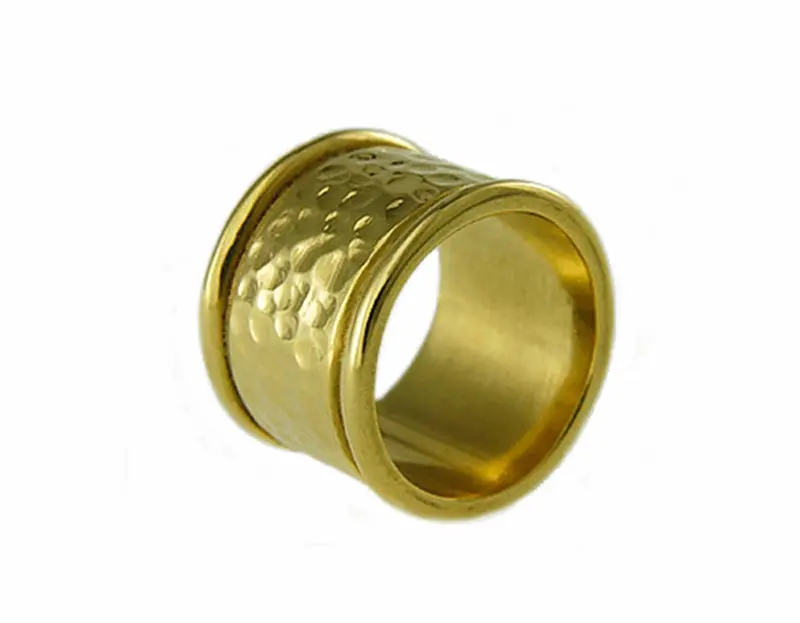 Wide Hammered Finish Ring Band 1
