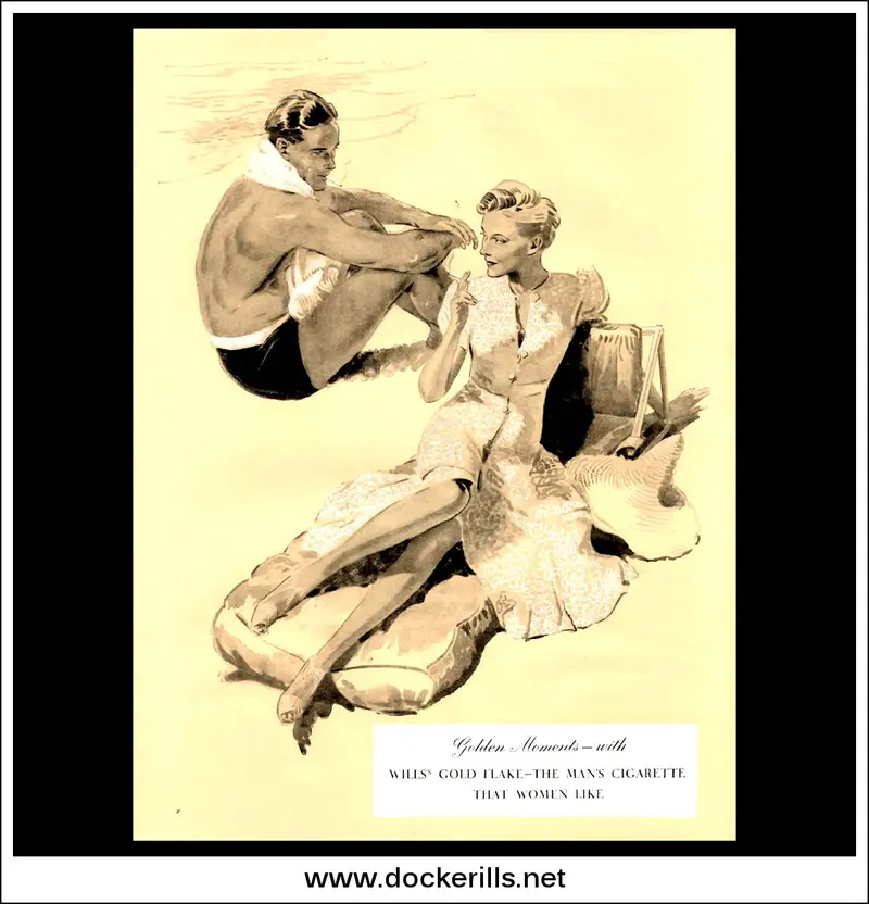 Wills’ Gold Flake Cigarettes Ad – August 1939 Vintage Tobacco Print 1