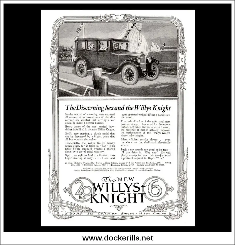 Willys Knight 20 Hp Six-Cylinder Saloon — Antique Auto Ad, August 18, 1926 1
