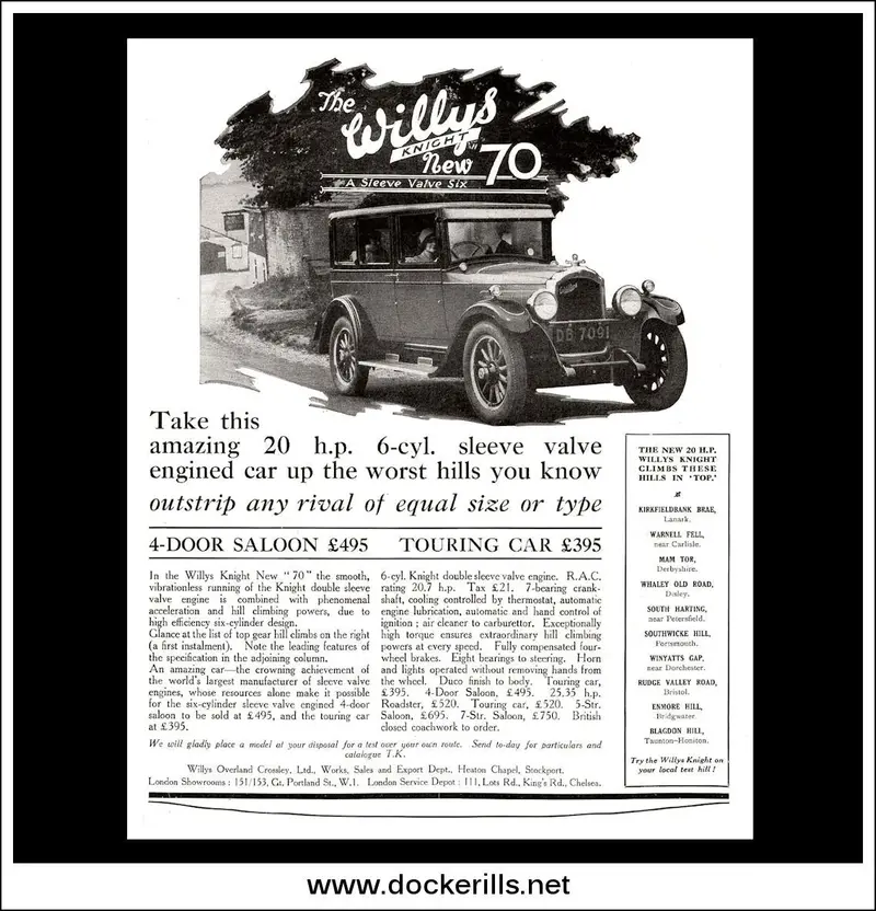Willys Knight "70" Model — Vintage American Automobile Advertisement, July 14, 1926 1