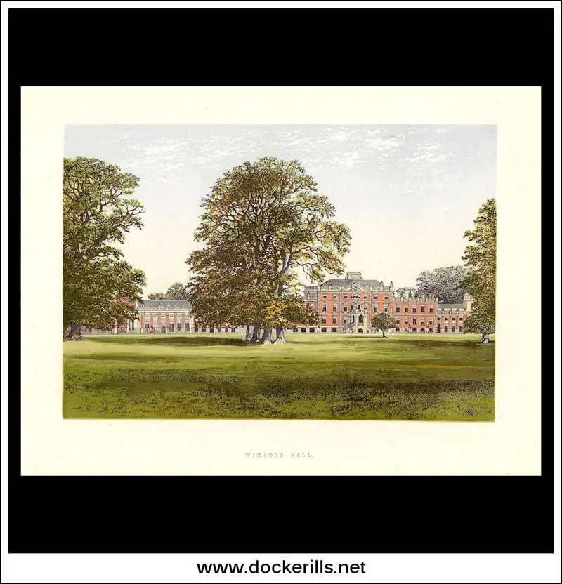 Wimpole Hall Estate Illustration – 1880 Chromoxylograph, Cambridgeshire 1