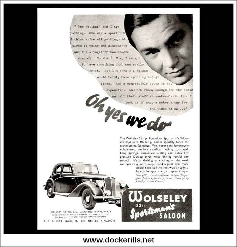 Wolseley 25 Hp Sportsman’S Saloon — Classic Car Ad, April 14, 1937 1