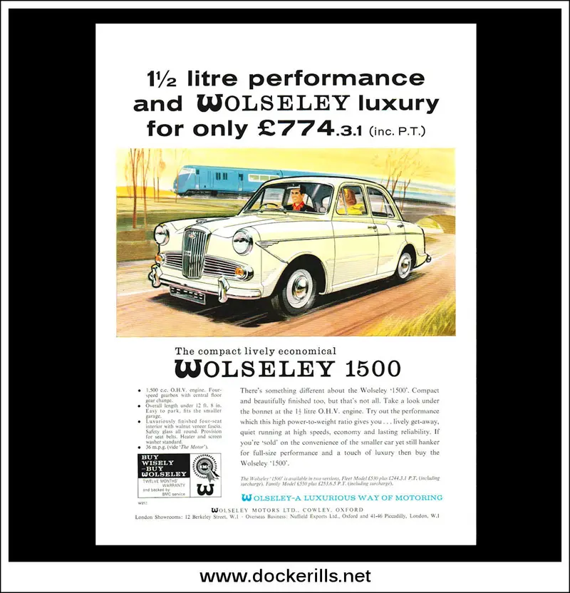 Wolseley Bmc 1500 Brochure Ad – November 1962 Edition 1