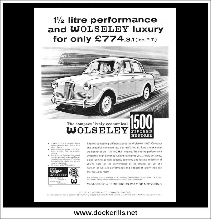 Wolseley Bmc 1500 Promotional Ad – March 10, 1962 1