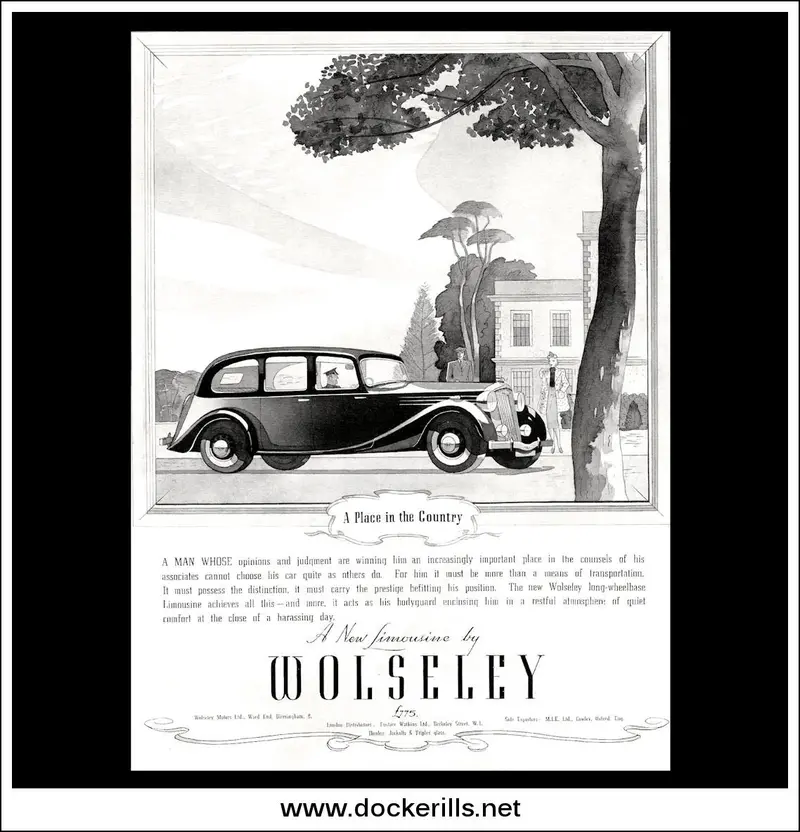 Wolseley Limousine Promotional Poster, June 22, 1938 1