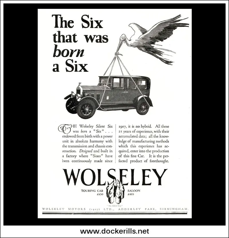 Wolseley Silent Six Touring Car And Saloon Brochure, March 7, 1928 1