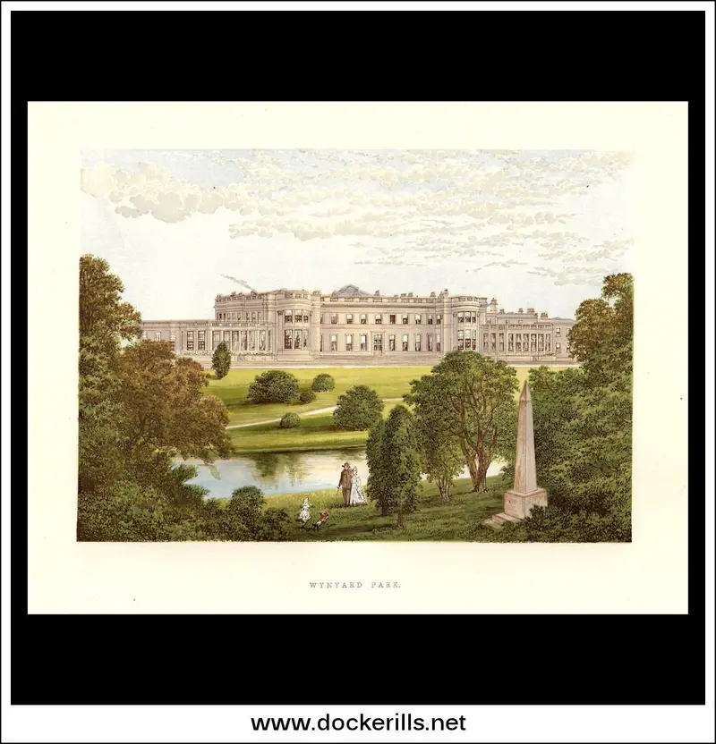 Wynyard Park Estate Artwork – Antique 1880 Chromoxylograph, Teesside 1