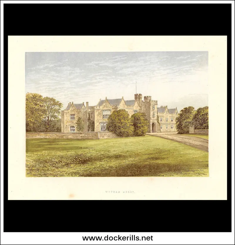 Wytham Abbey Oxfordshire Print – 1880 Chromoxylograph, Near Oxford 1