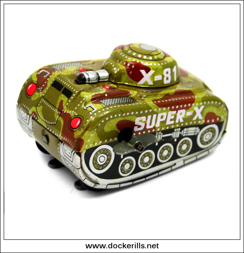 X-81 Super-X Roll-Over Tank – Action-Powered Tinplate Toy By Toy Hero 1