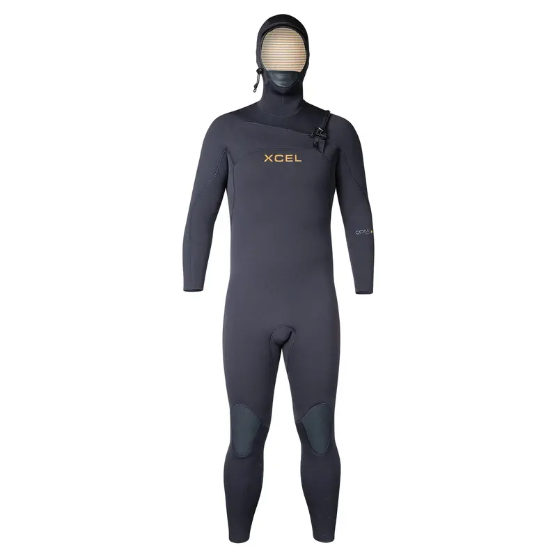 Xcel Comp+ Hooded 5/4Mm Chest-Zip Wetsuit – Black 1