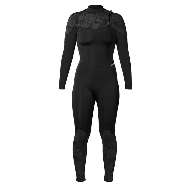 Xcel Women’S Comp+ 4/3Mm Chest-Zip Wetsuit – Black Print Design 1