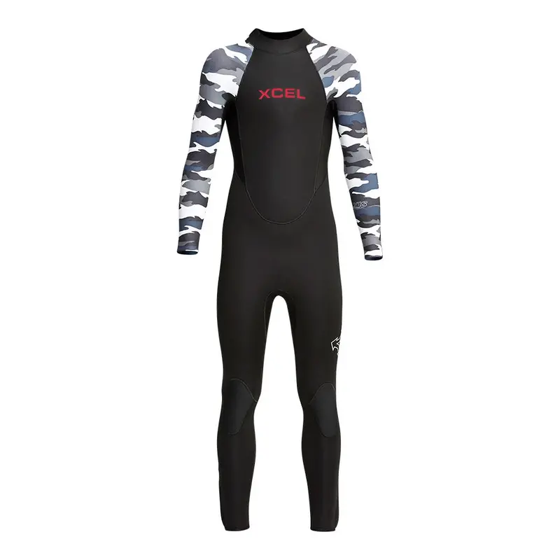 Xcel Youth Axis 4/3Mm Rear-Zip Wetsuit – Graphite, Snow & Camo 1