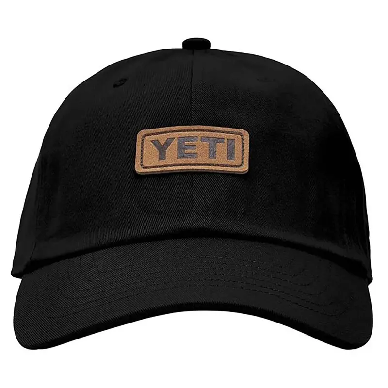 Yeti Black Leather-Badge 6-Panel Trucker Cap 1