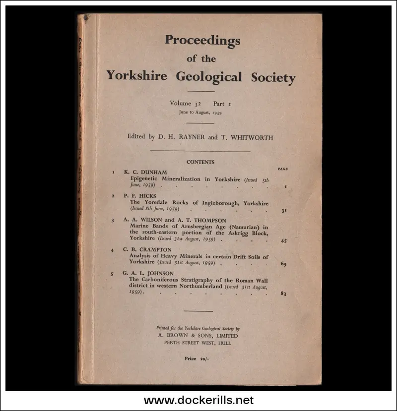 Yorkshire Geological Society Proceedings: Volume 32, Issue 1 (1959) 1